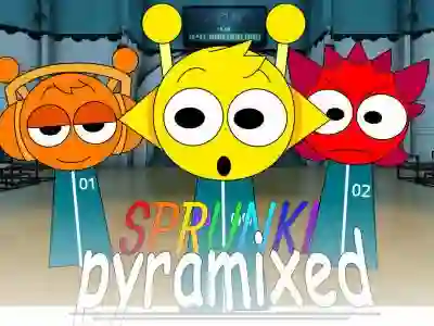 Игра Sprunki Pyramixed: Squid Game онлайн