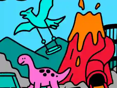 Игра Color By Code Dino Park онлайн