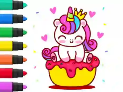 Игра Coloring Book: Unicorn Cupcake онлайн