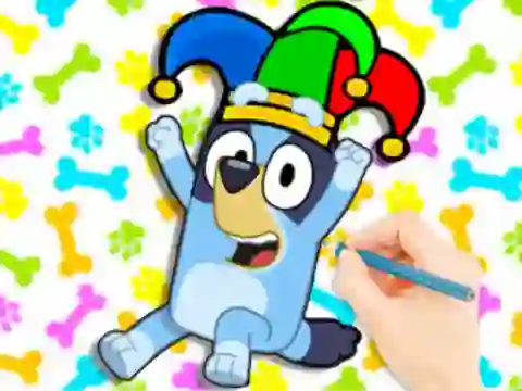 Игра Coloring Book: Clown Bluey онлайн