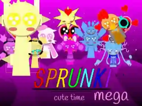 Игра Sprunki Cute Time Mega!!! онлайн