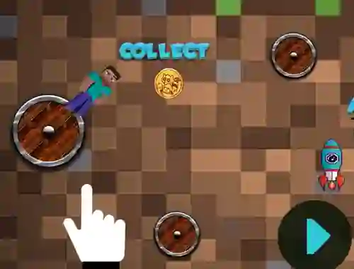 Игра Mineblock Rotate And Fly Adventure онлайн