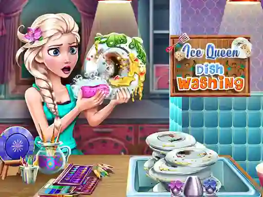 Игра Ice Queen Dish Washing онлайн