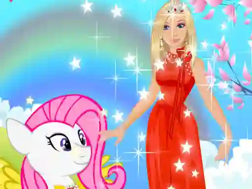 Игра Barbie and Pony Dressup онлайн
