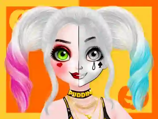 Игра Princess Halloween Makeup Halffaces Tutorial онлайн