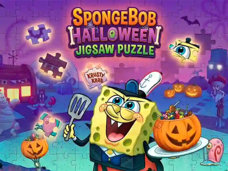 Игра SpongeBob Halloween Jigsaw Puzzle онлайн
