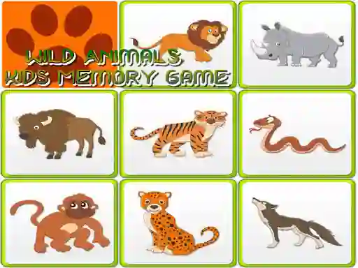 Игра Wild Animals Kids Memory game онлайн