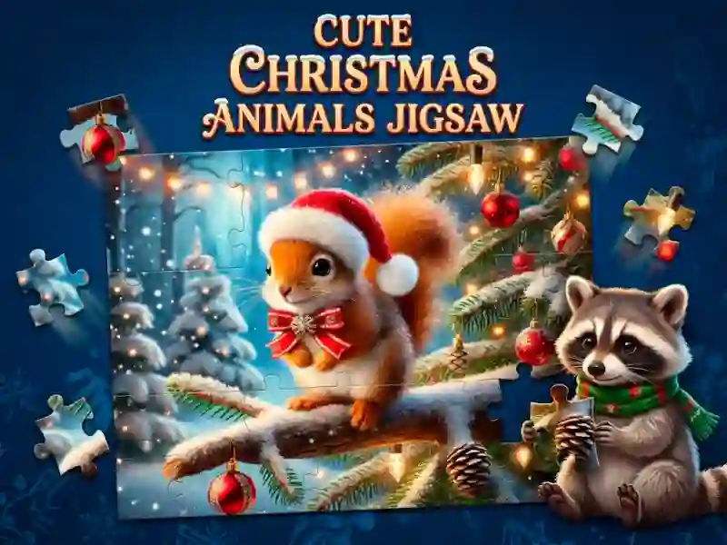 Игра Cute Christmas Animals Jigsaw онлайн
