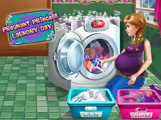 Игра Pregnant Princess Laundry Day онлайн