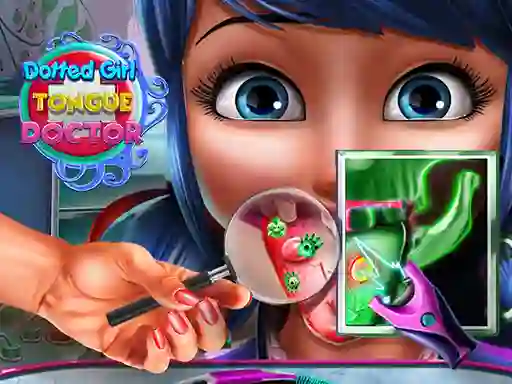 Игра Dotted Girl Tongue Doctor онлайн