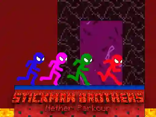 Игра Stickman Brothers Nether Parkour онлайн