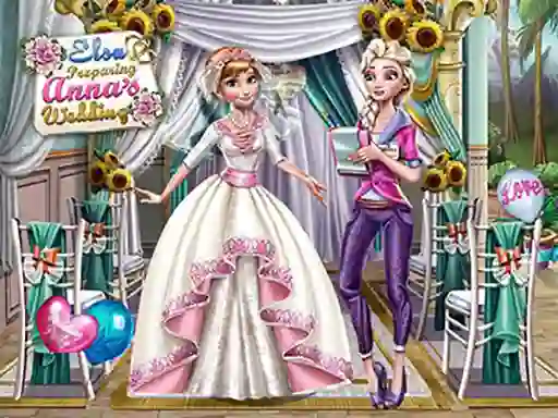 Игра Elsa Preparing Anna's Wedding онлайн