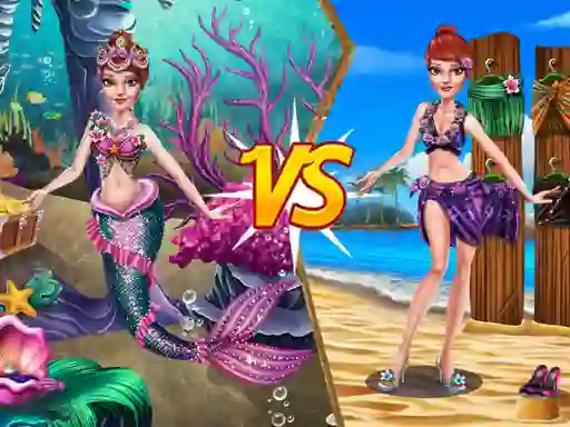 Игра Mermaid vs Princess Outfit онлайн