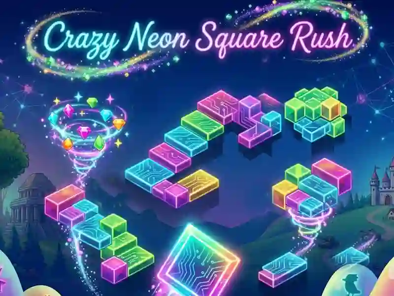 Игра Crazy Neon Square Rush онлайн
