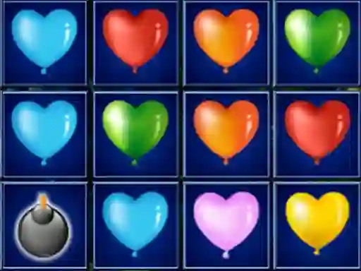 Игра Heart Balloons Block Collapse онлайн