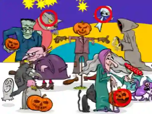 Игра Find 5 Differences Halloween онлайн
