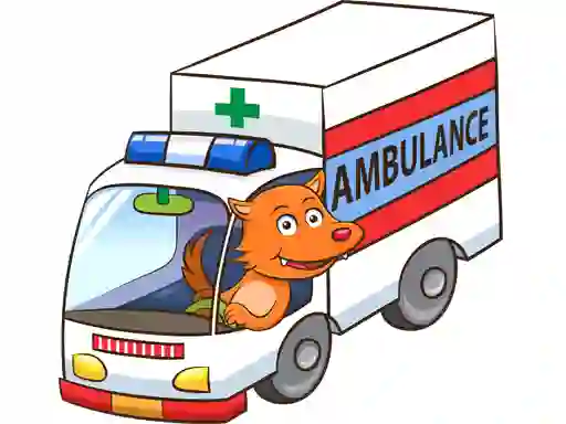 Игра Cartoon Ambulance Puzzle онлайн