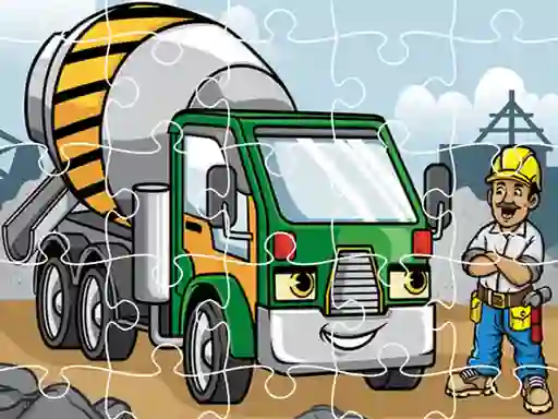 Игра Construction Trucks Jigsaw онлайн