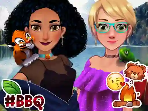 Игра Jasmine & Rapunzel on Camping онлайн