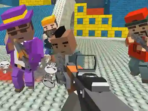 Игра GunGame shooting warfare: blocky gangster онлайн
