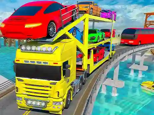 Игра Crazy Mega Car Transport Truck Game онлайн