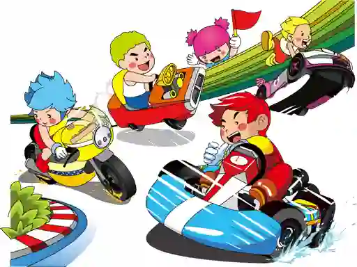 Игра Cartoon Kart Puzzle онлайн