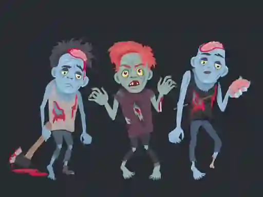 Игра Zombies and Skeletons Coloring онлайн