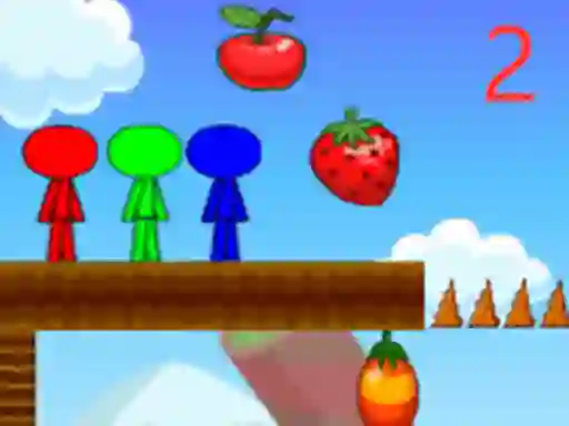 Игра Stickman Bros In Fruit Island 2 онлайн