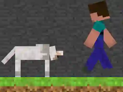 Игра Steve and Wolf онлайн
