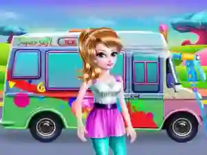 Игра Girly Ice Cream Truck Car Wash онлайн
