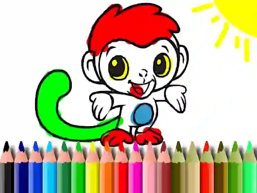 Игра Back To School: Monkey Coloring онлайн