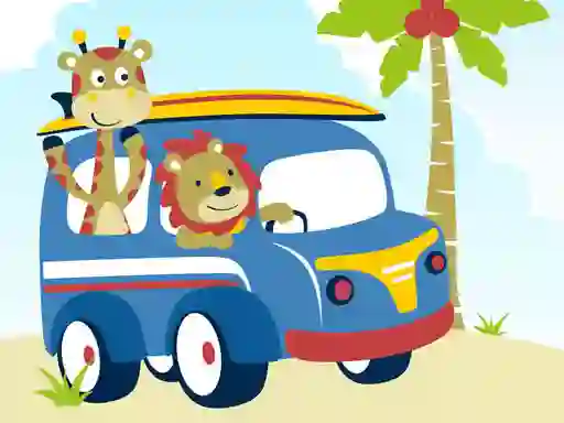 Игра Cute animals with cars difference онлайн