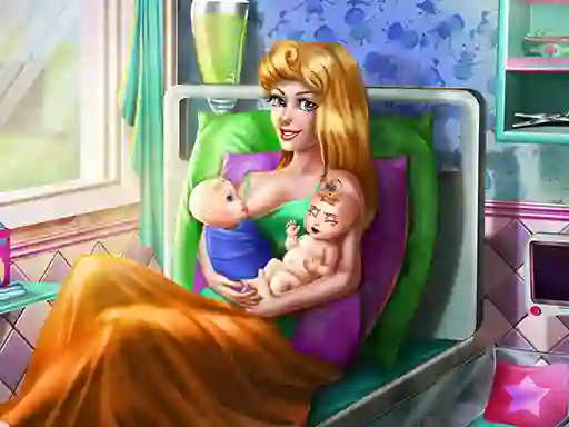 Игра Sleepy Princess Twins Birth онлайн