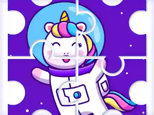 Игра Cute Rainbow Unicorn Puzzles онлайн