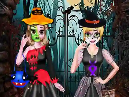Игра Sister's Halloween Dresses онлайн