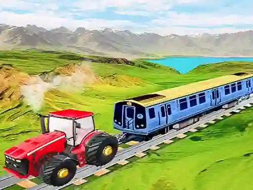 Игра Chained tractor towing train онлайн