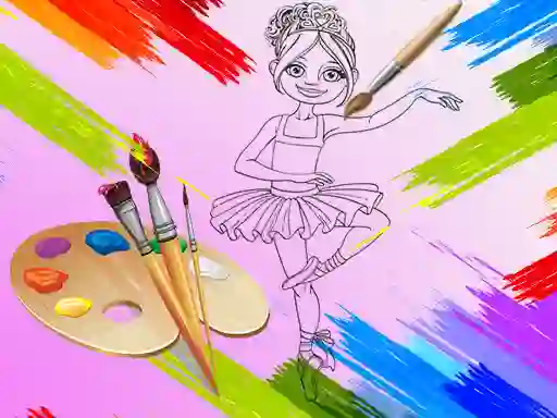 Игра Little Ballerinas Coloring онлайн