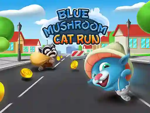 Игра Blue Mushroom Cat Run онлайн