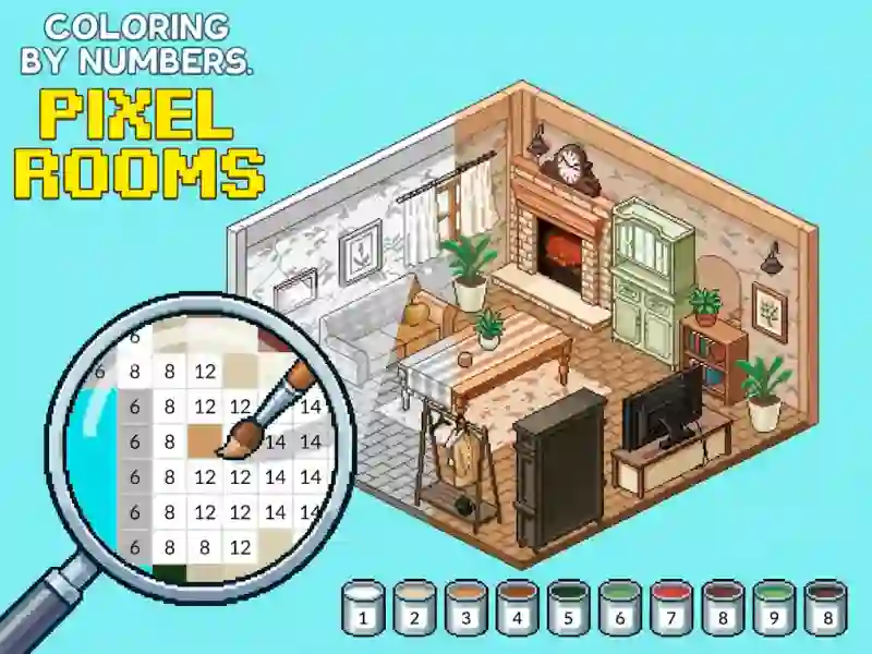 Игра Coloring by Numbers Pixel Rooms онлайн