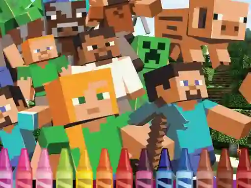 Игра 4GameGround Minecraft Coloring онлайн