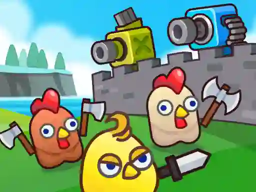 Игра Merge Cannon: Chicken Defense онлайн