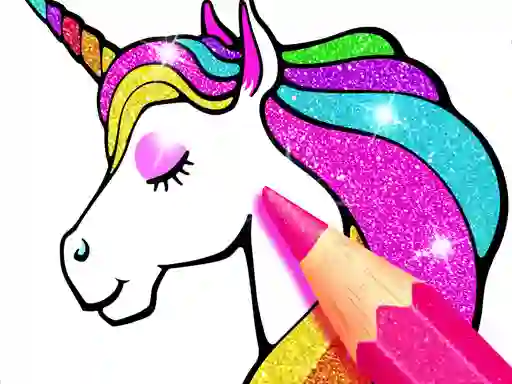 Игра Unicorn Coloring Book Glitter онлайн