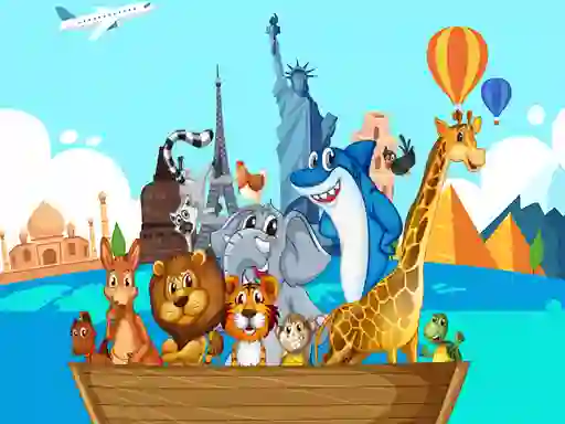 Игра Crazy Friends Travel The World Puzzle онлайн