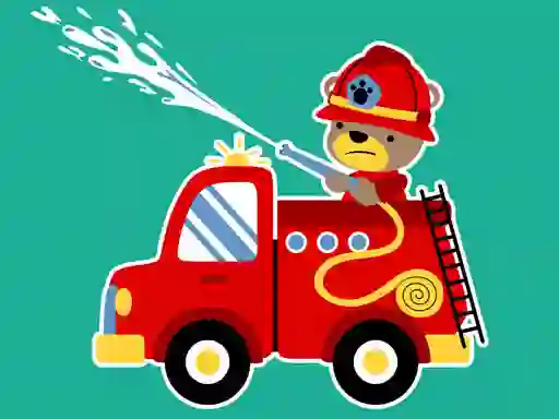 Игра Animal Firetrucks Match 3 онлайн