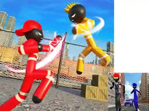 Игра Stickman Police vs Gangsters Street Fight онлайн