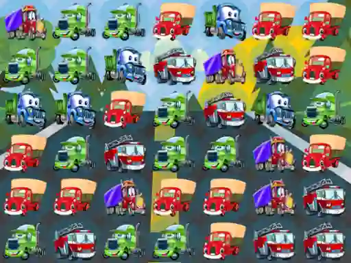Игра Cartoon Trucks Match 3 онлайн