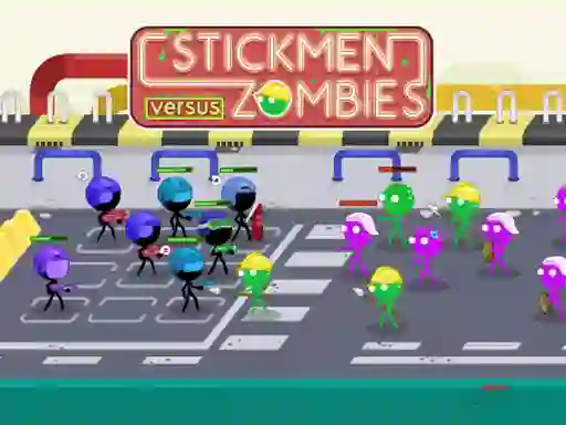 Игра Stickmen Versus Zombies онлайн