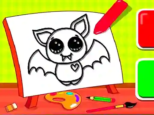 Игра Easy Kids Coloring Bat онлайн