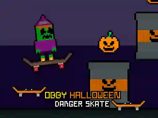 Игра Obby Halloween Danger Skate онлайн