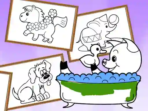Игра Cartoon Coloring for Kids Animals онлайн